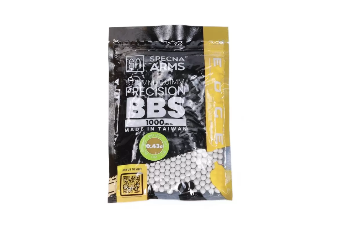 Specna Arms EDGE ULTRA™ 0,43g BIO 1000 Stück – Präzisions-BBs für höchste Ansprüche
